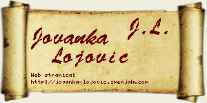 Jovanka Lojović vizit kartica